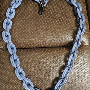 Coach LONG  Blue Leather Chain Crossbody Bag Strap